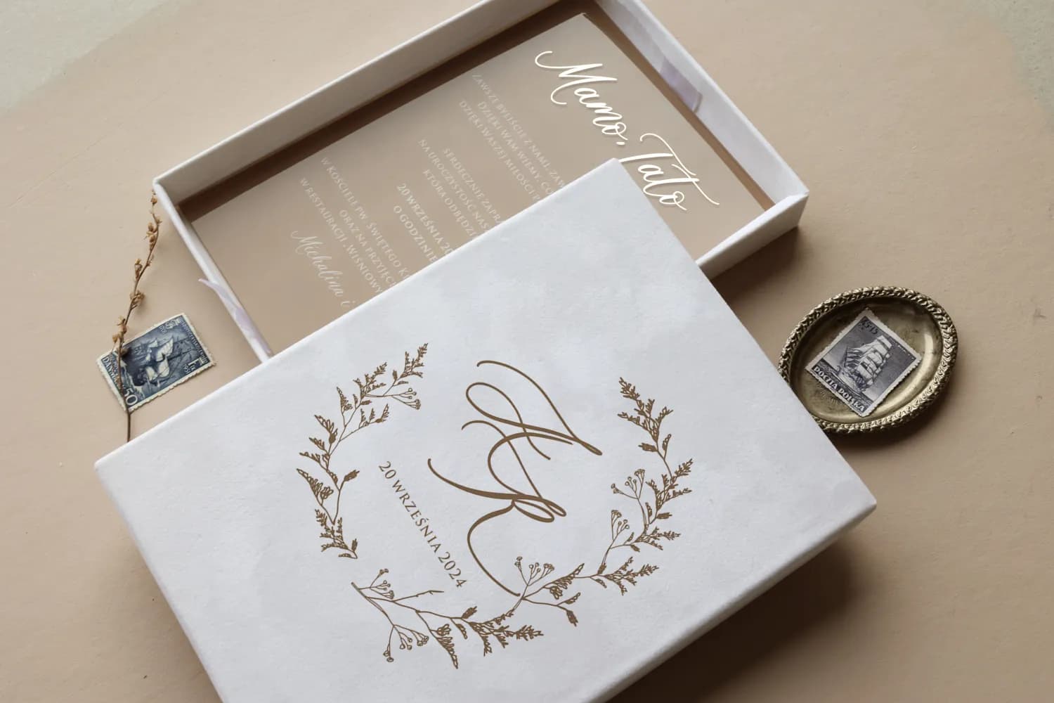 Glass Parent Thank You Gift with Gold Foiling in Velvet Box β Dalia No. 3