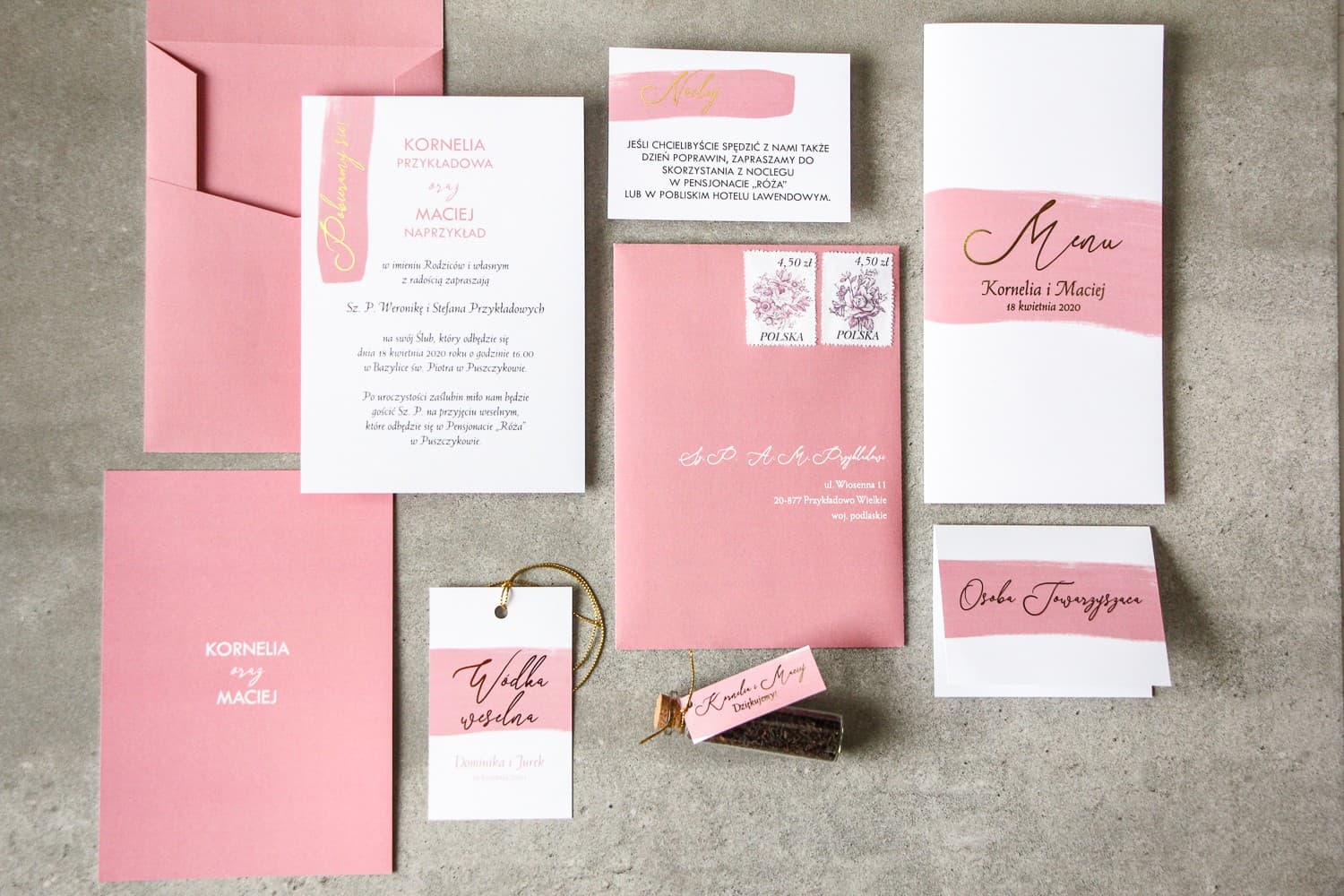 Gold Foil Wedding Invitation Sample Pack and Accessories | Verte Design 2