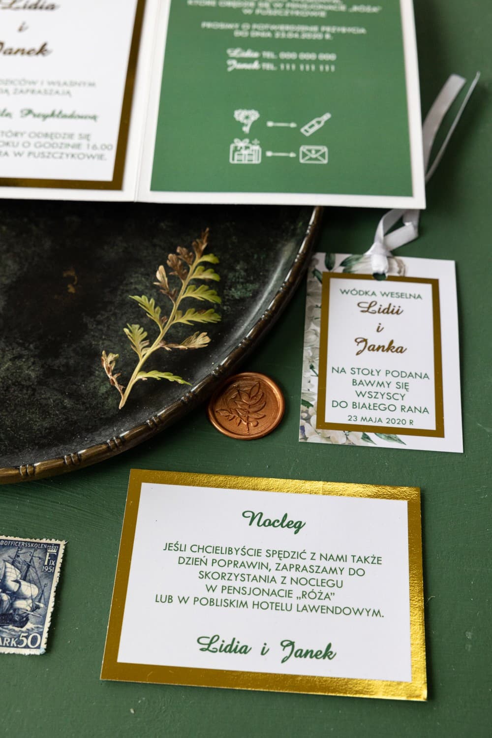 Gold Foiled Wedding Invitation Inserts, Elegant Glamour Information Cards | Avril Collection No. 2