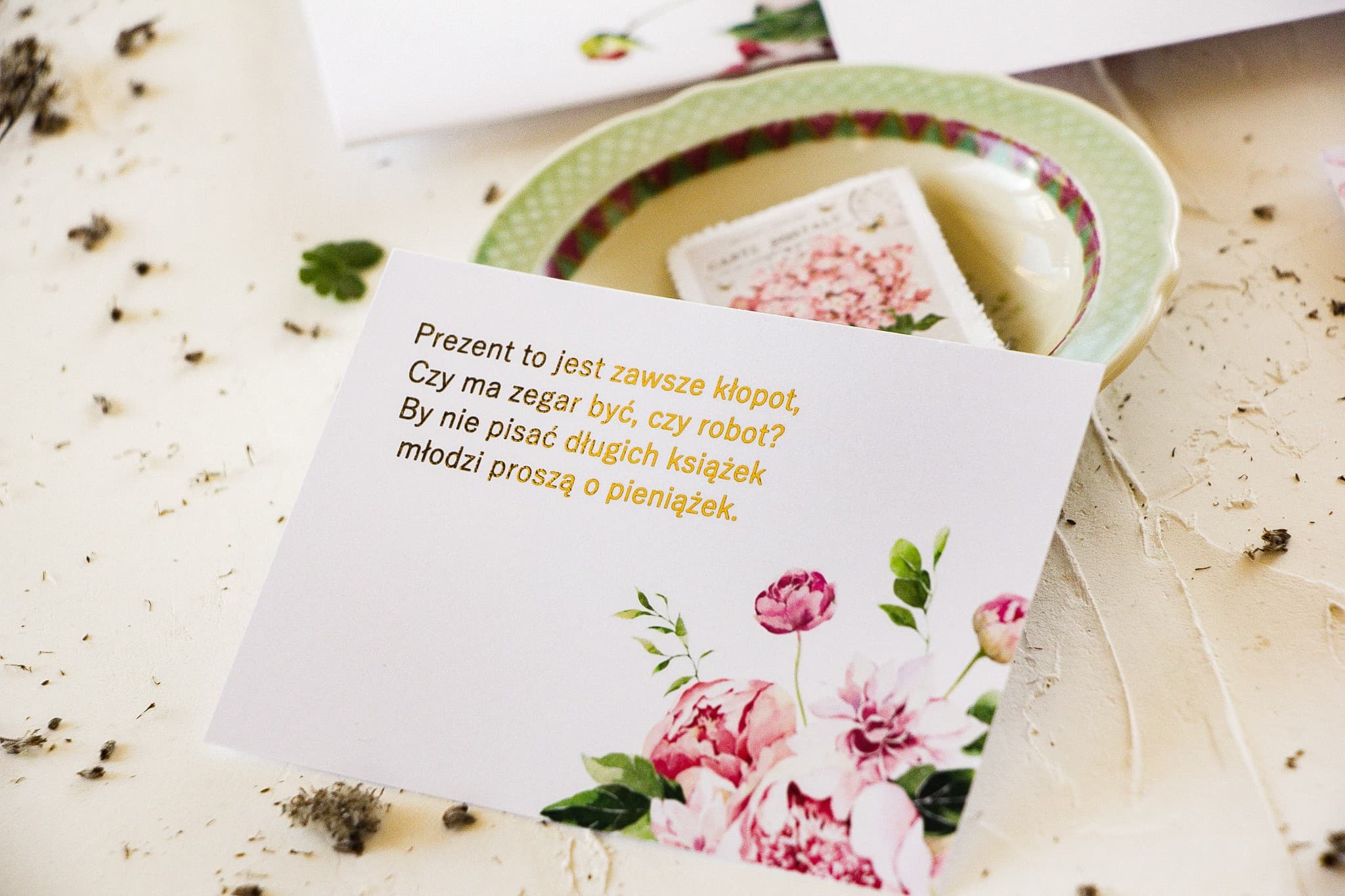 Gold Foiled Peony Insert Card for Invitations | Wedding Information Card, RSVP | Serenity No. 3