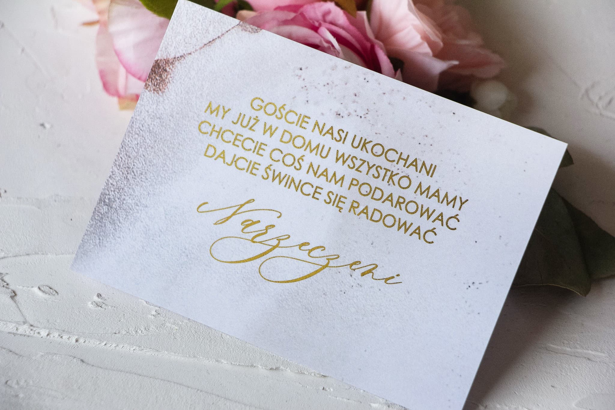 Gold-Foiled Wedding Invitation Insert Card, Gift Poem Card | Glamour Stationery | Marble No. 1
