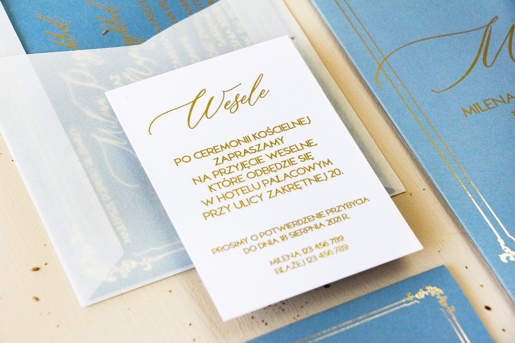 Elegant Gold Foiled Information Card, Invitation Insert | Extra Wedding Cards | Sand Design 1
