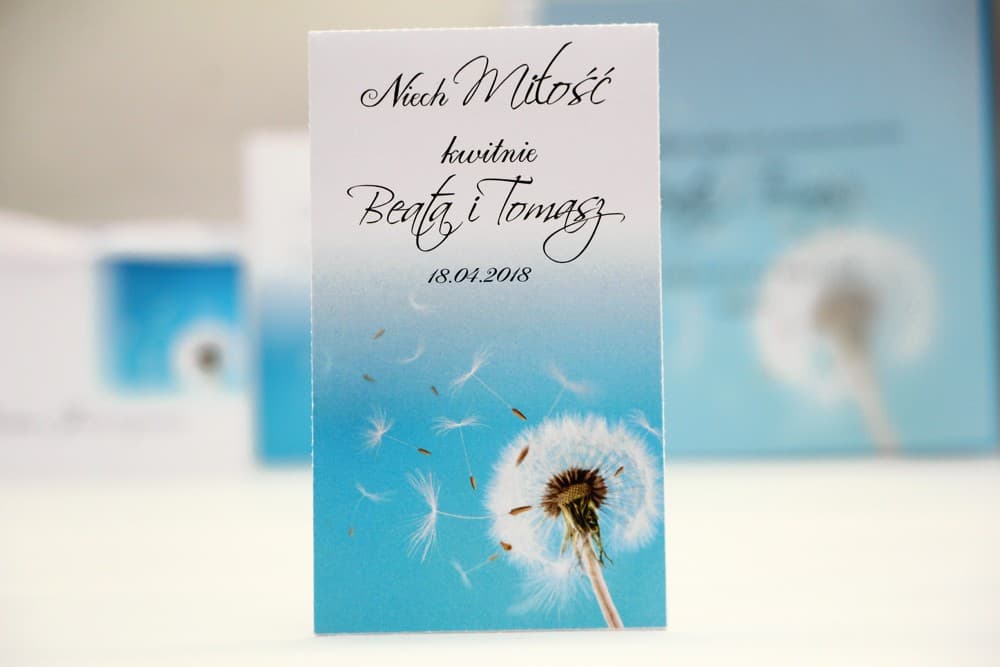 Graines de Myosotis Cadeaux Invités ÉCO avec Pissenlit | Remerciements de Mariage Personnalisés | Elegant n° 20