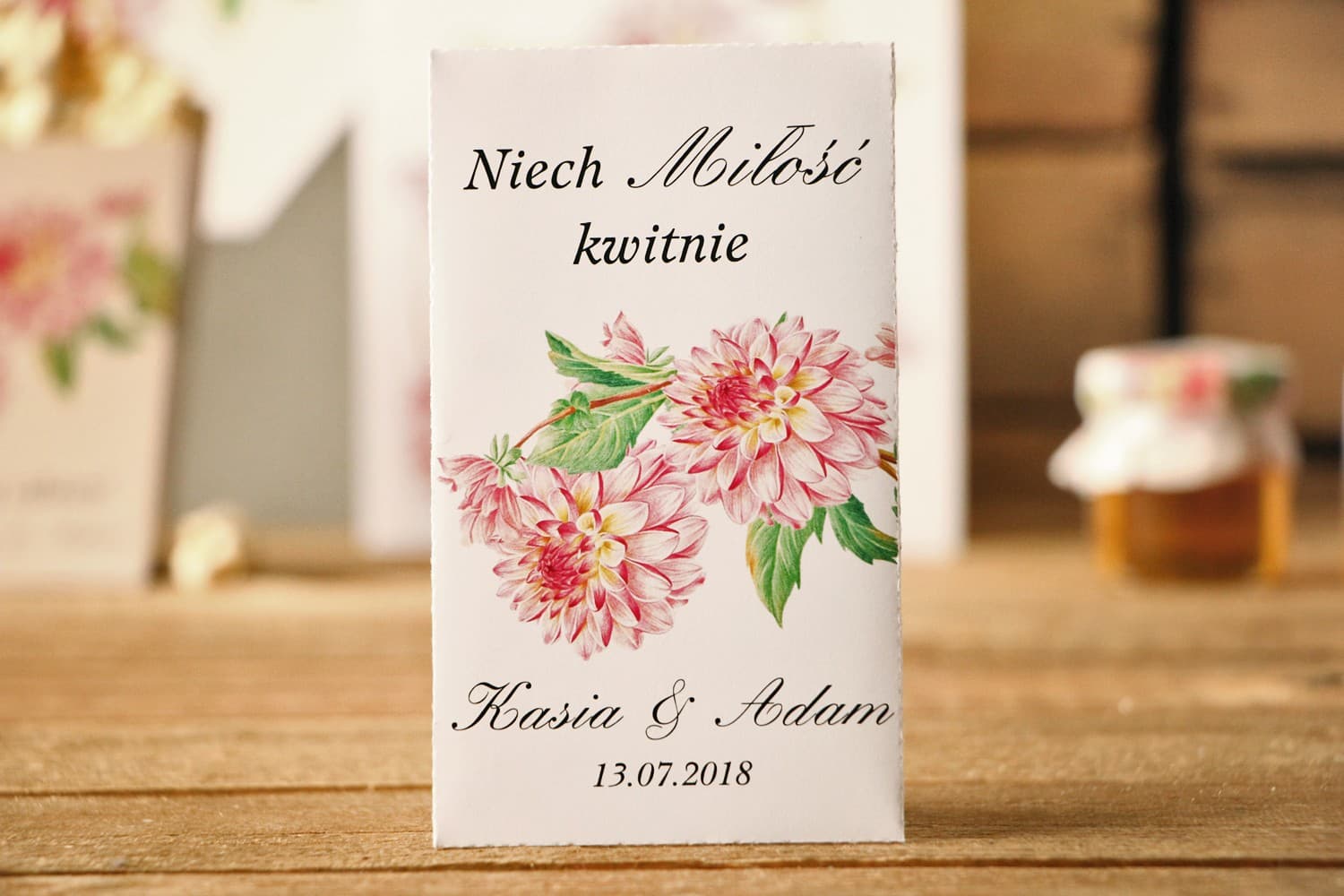 Sachet de graines Myosotis Kalia n° 4 Remerciements pour invités du mariage - graines de Myosotis - Kalia n° 5 - Dahlias roses - accessoires de mariage