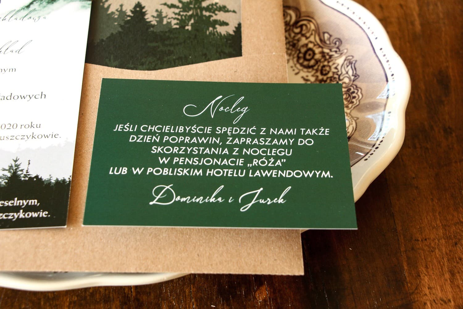 Green Foliage Invitation Insert, Gift Poem Card | Wedding Invitation Inserts | Delize No. 1