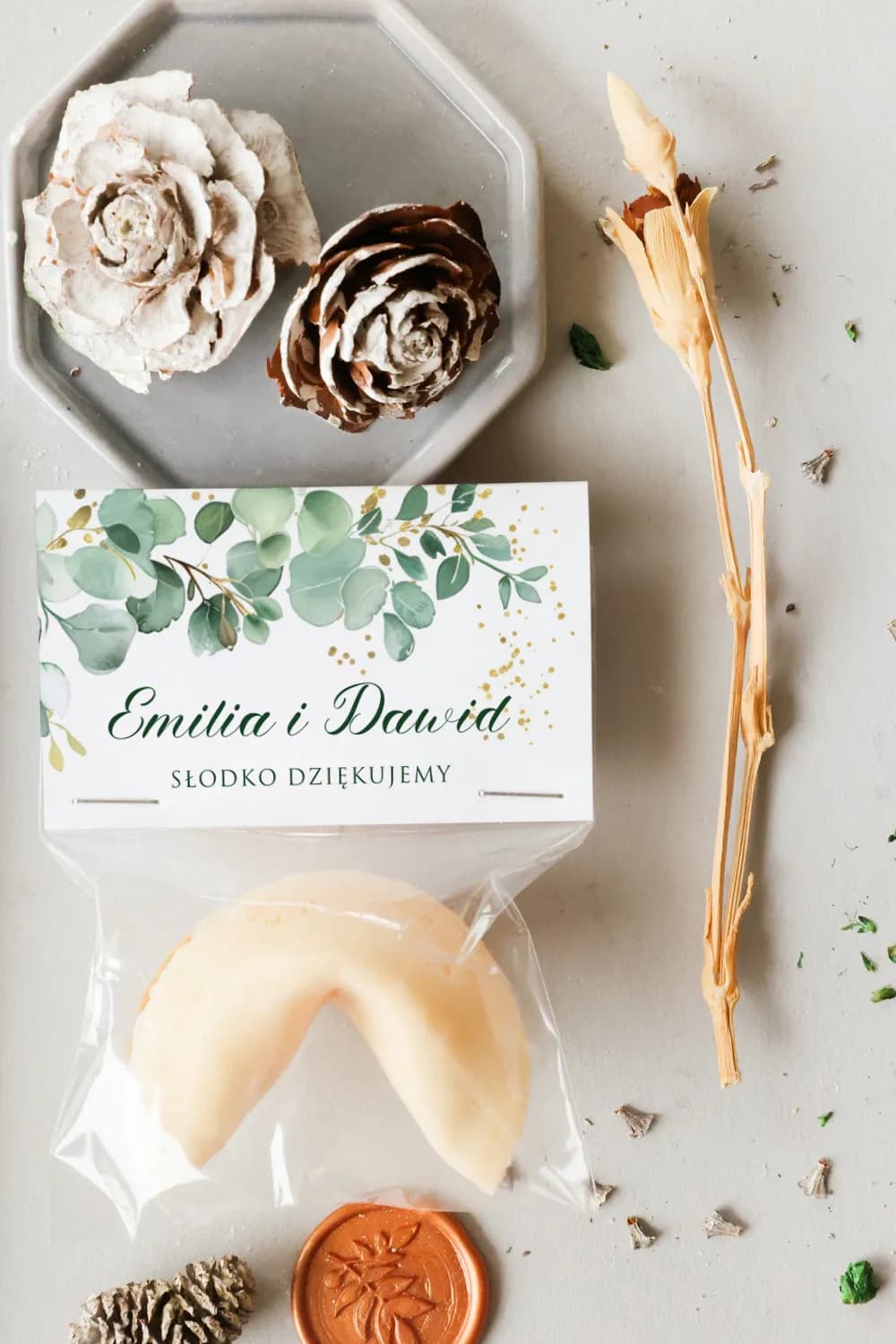 Personalized Greenery Fortune Cookies | Original Wedding Favours | Cejla No. 5
