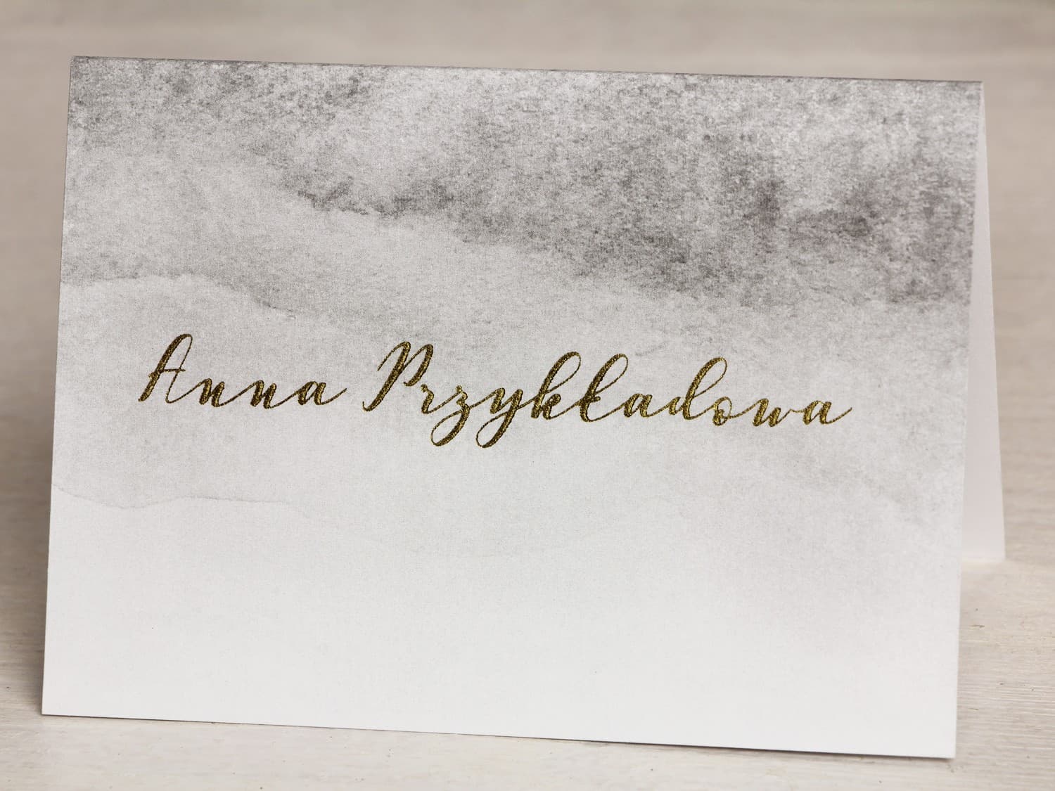 Delfina No. 6 Wedding Place Cards – Glamour Style Table Cards with Grey Watercolour