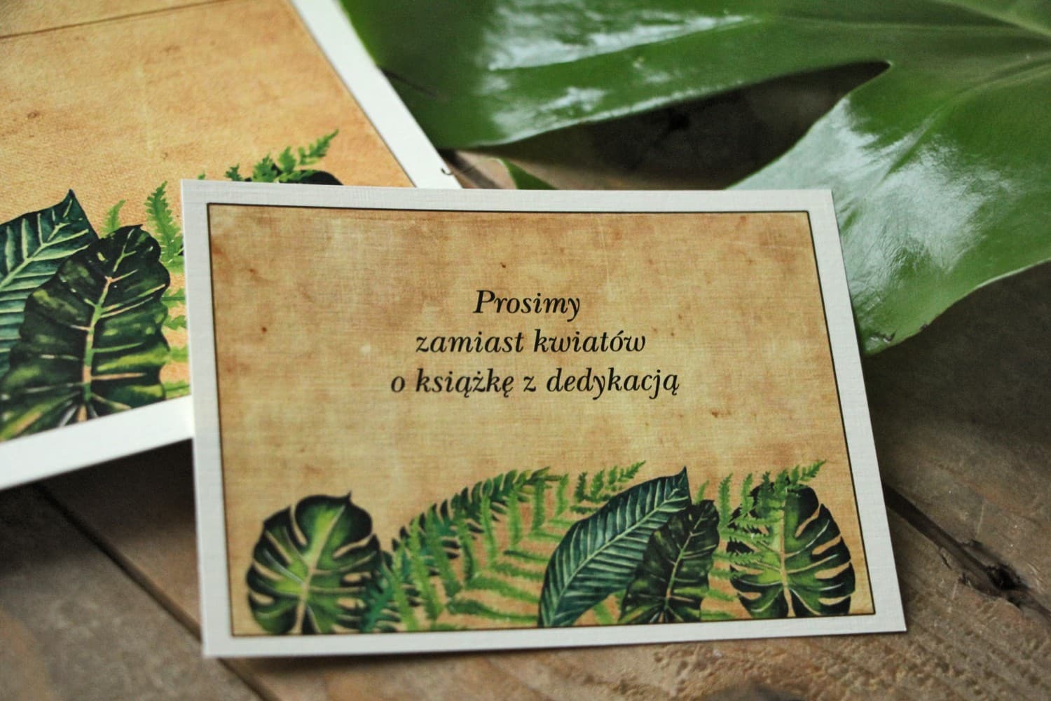 Greenery Einlegekarte mit Farnblättern | Rustikale Hochzeitseinladung Zusatzkarte | Kollektion Amelia Nr. 5