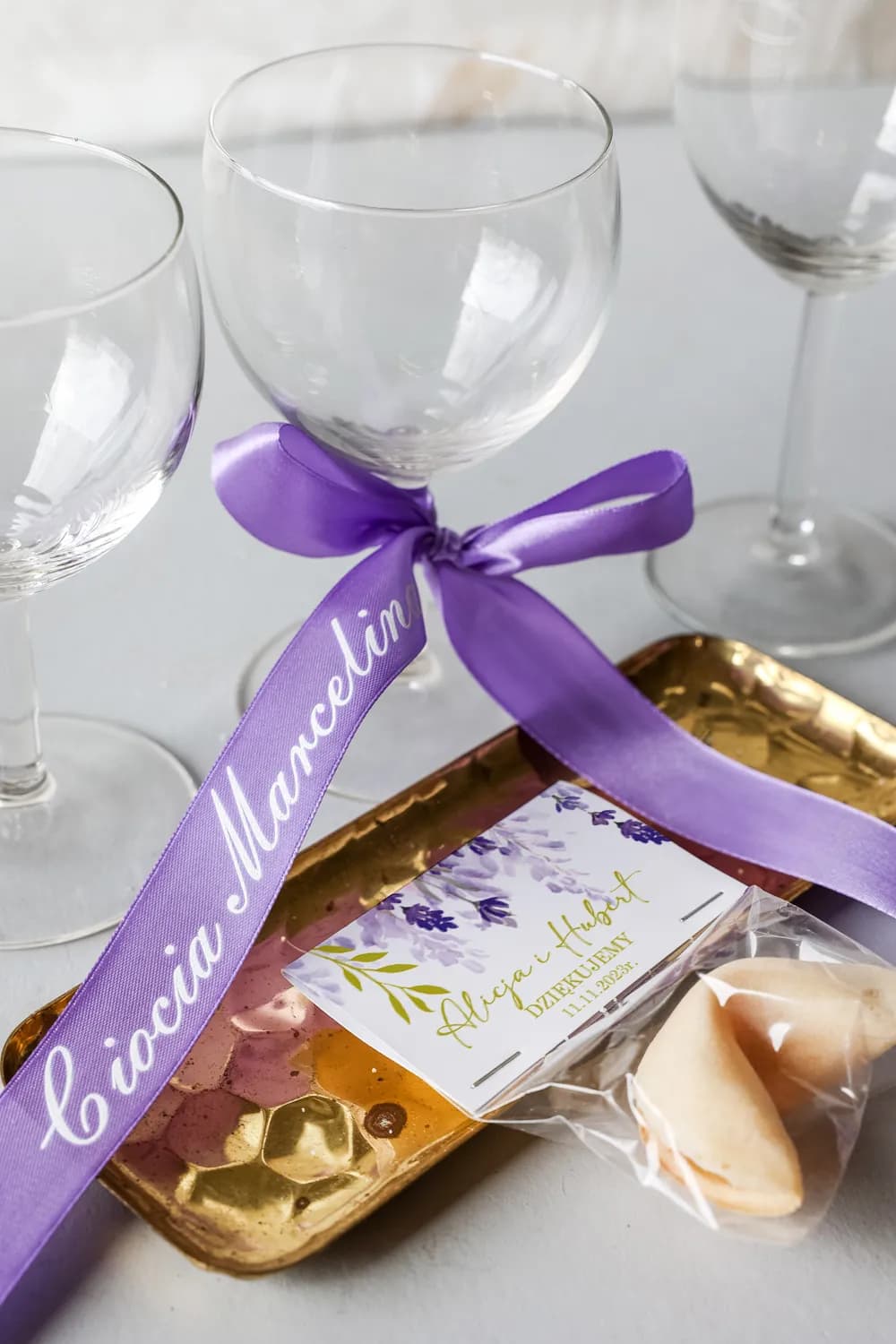 Heather Ribbon Wedding Place Cards No. 1 – Satin Ribbon Table Names