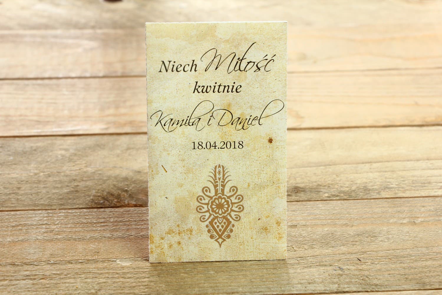 Highlander Style Wedding Favours Forget-Me-Not Seeds | Folk Wedding Gifts with Parzenica Motif | Folk No. 6