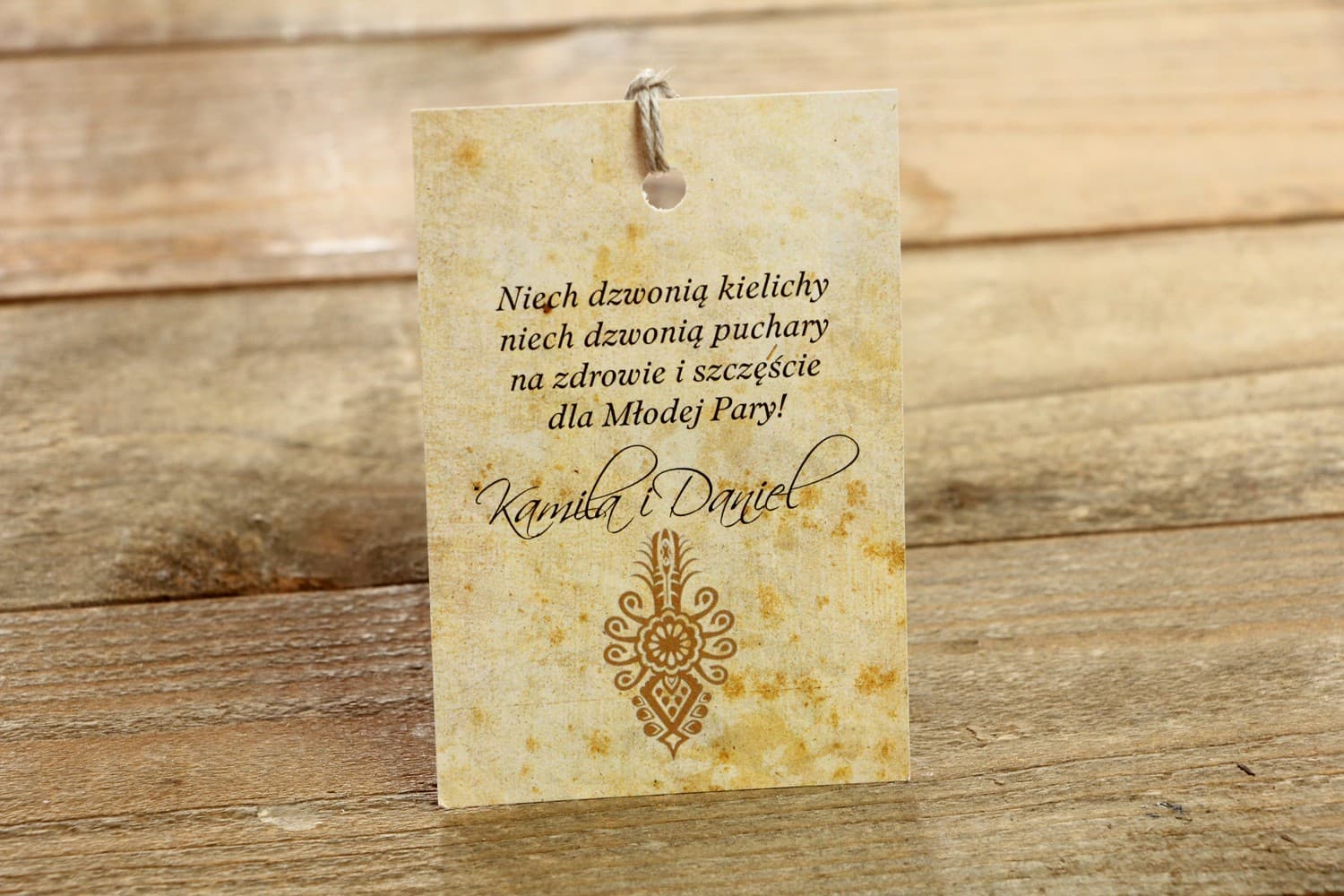 Highlander Wedding Bottle Tags with Parzenica | Folk Vodka Tags | Folk Design 6