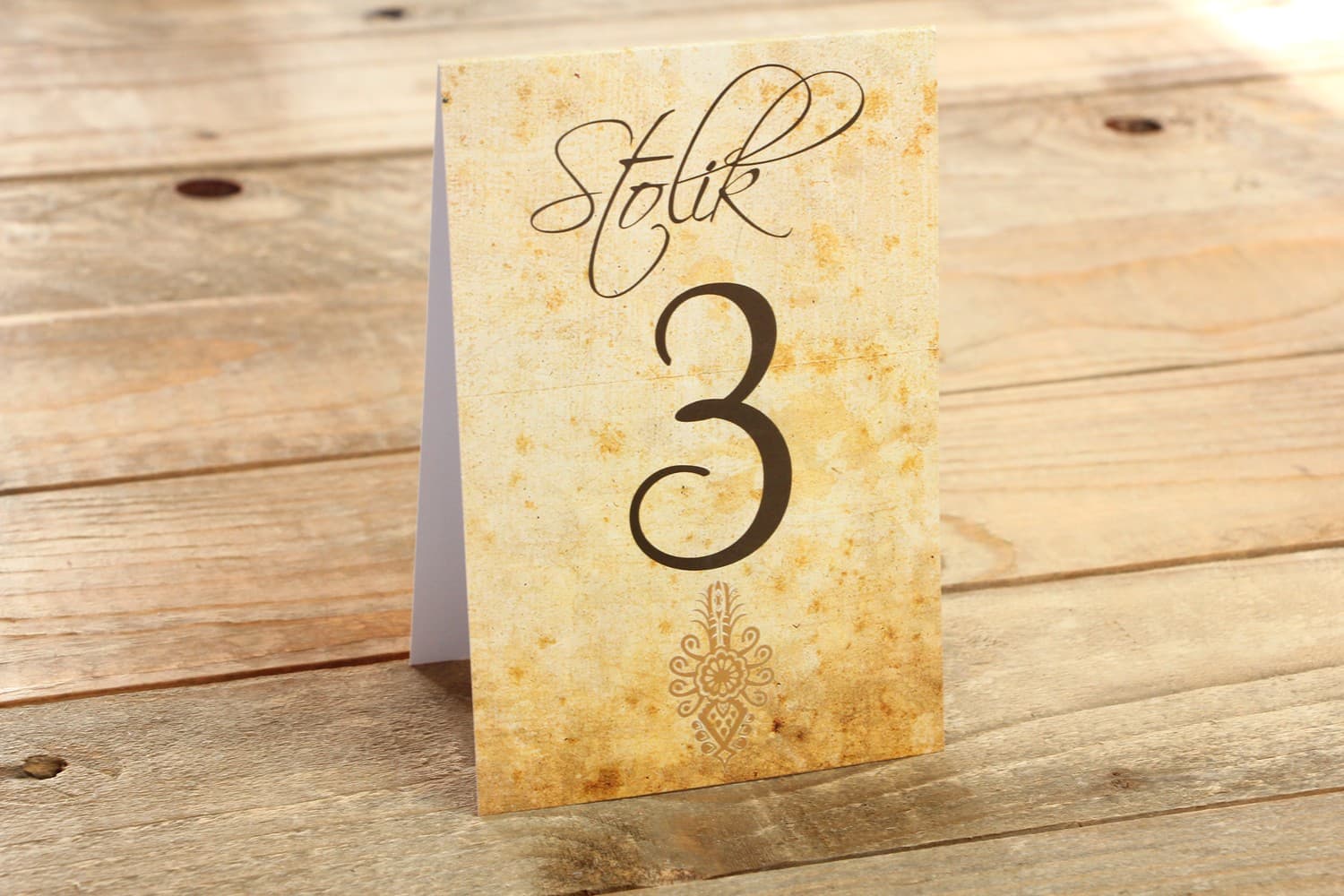 Highlander Wedding Table Numbers with Parzenica | Zakopane Folk Table Markers | Folk Design 6