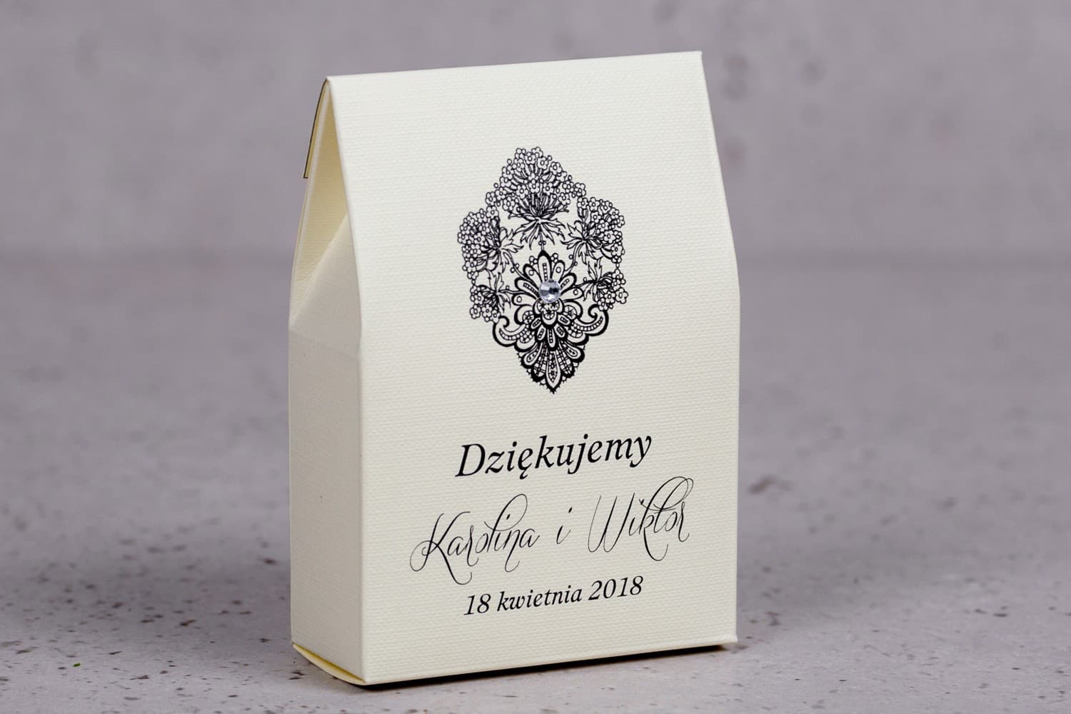 Elegantes Gastgeschenk-Box mit Zirkonia | Gastgeschenke Hochzeit mit Süßigkeiten | Moreno Nr. 6