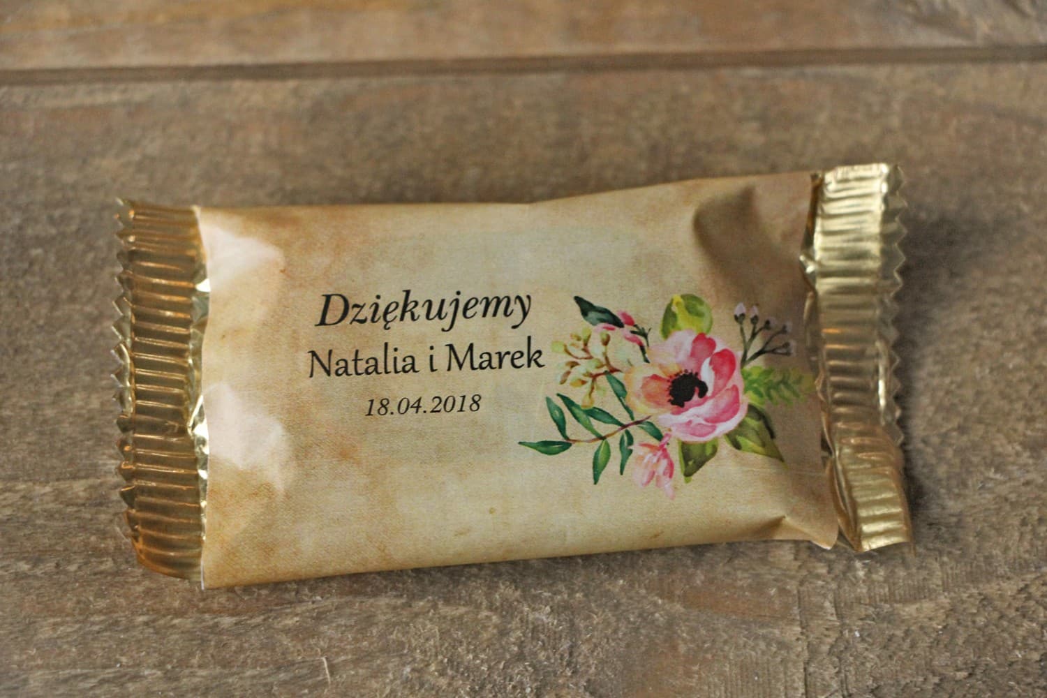 Pralinen mit Eierlikör Rosa Boho-Blumen | Gastgeschenke zur Hochzeit | Kollektion Amelia Nr. 2