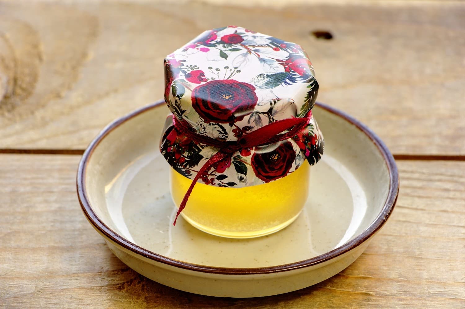 Polish Honey Jar Painted Flowers No. 27 – Sweet Favor with Rose and Rowan