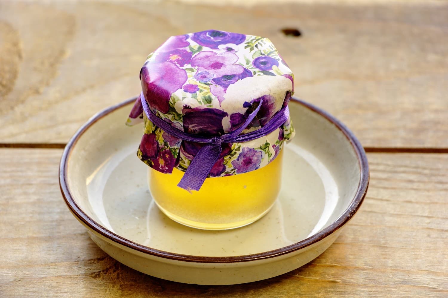 Polnischer Honig im Glas Kollektion Malowane Kwiaty Nr. 14 – Süßes Geschenk in Violett