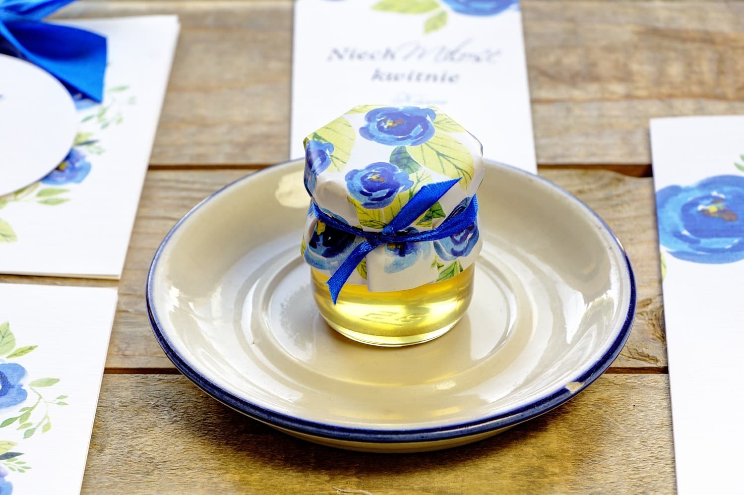 Polnischer Honig im Glas Kollektion Malowane Kwiaty Nr. 23 – Süßes Dankeschön mit Kornblumen