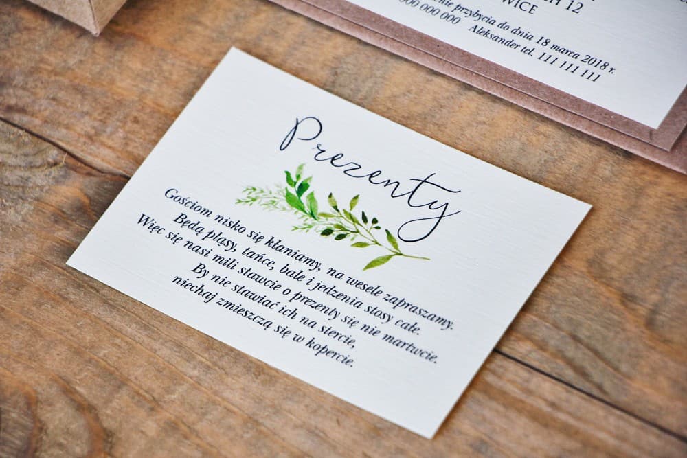 Wedding Invitation Insert, RSVP Card with Wishing Well Poem, Green Foliage | Elegant Wedding Cards | Margaret No. 7