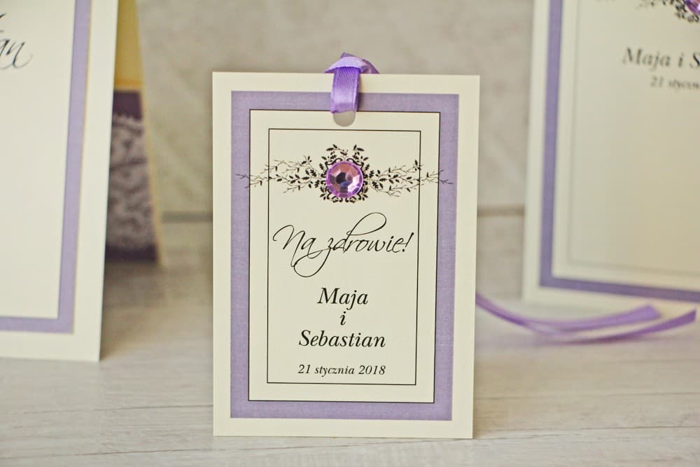 Elegant Lace & Cubic Zirconia Bottle Tags | Personalized Glamour Alcohol Tags | Lace No. 3