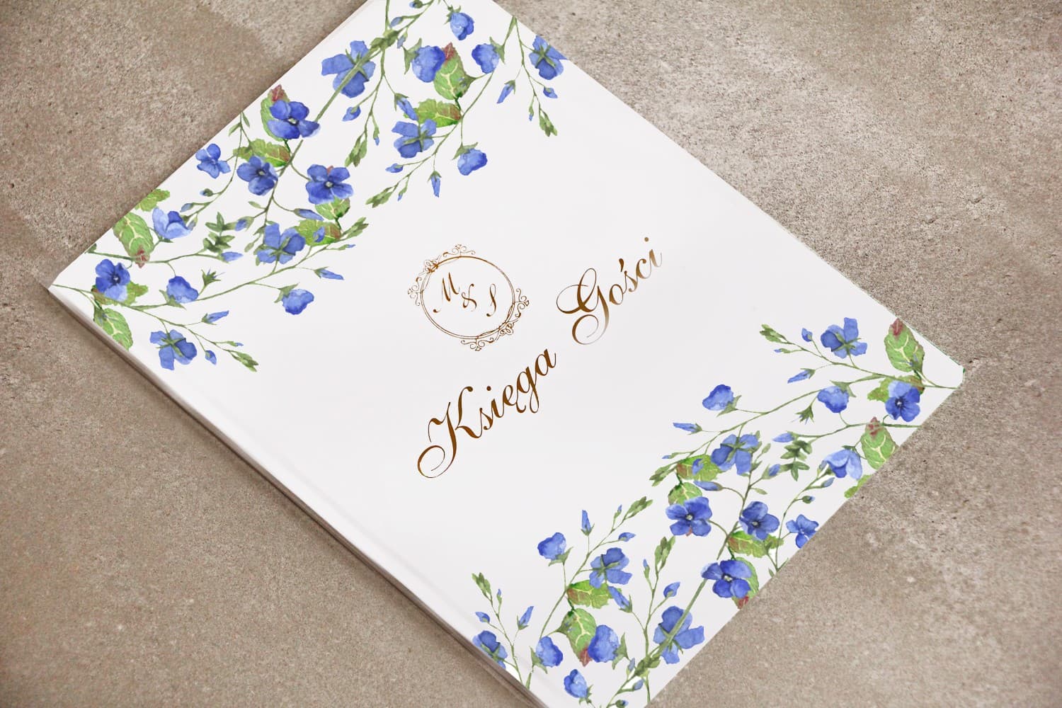 Livre d'Or avec Monogramme, Motif Botanique | Livre d'Or de Mariage Personnalisé A4 | Sorento n° 4