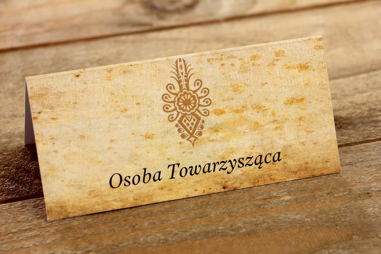 Winietki Ślubne Folk nr 6 – Wizytówki na Stół z Motywem Góralskiej Parzenicy