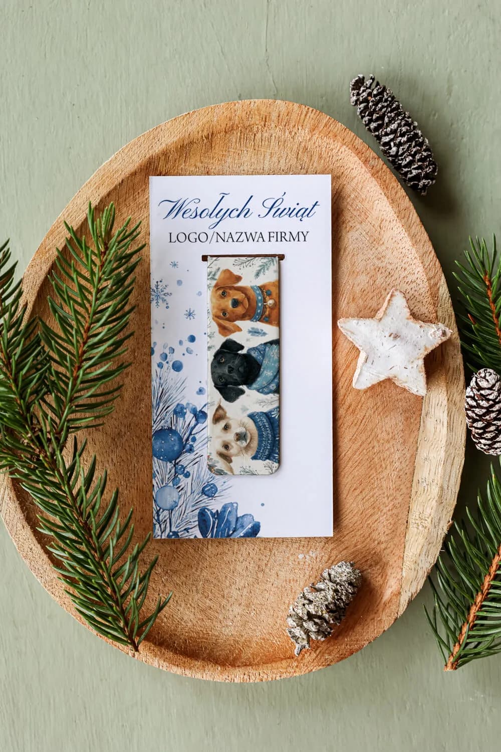 Close-up of a personalized promotional bookmark as a client gadget, with cute graphics and company logo option.