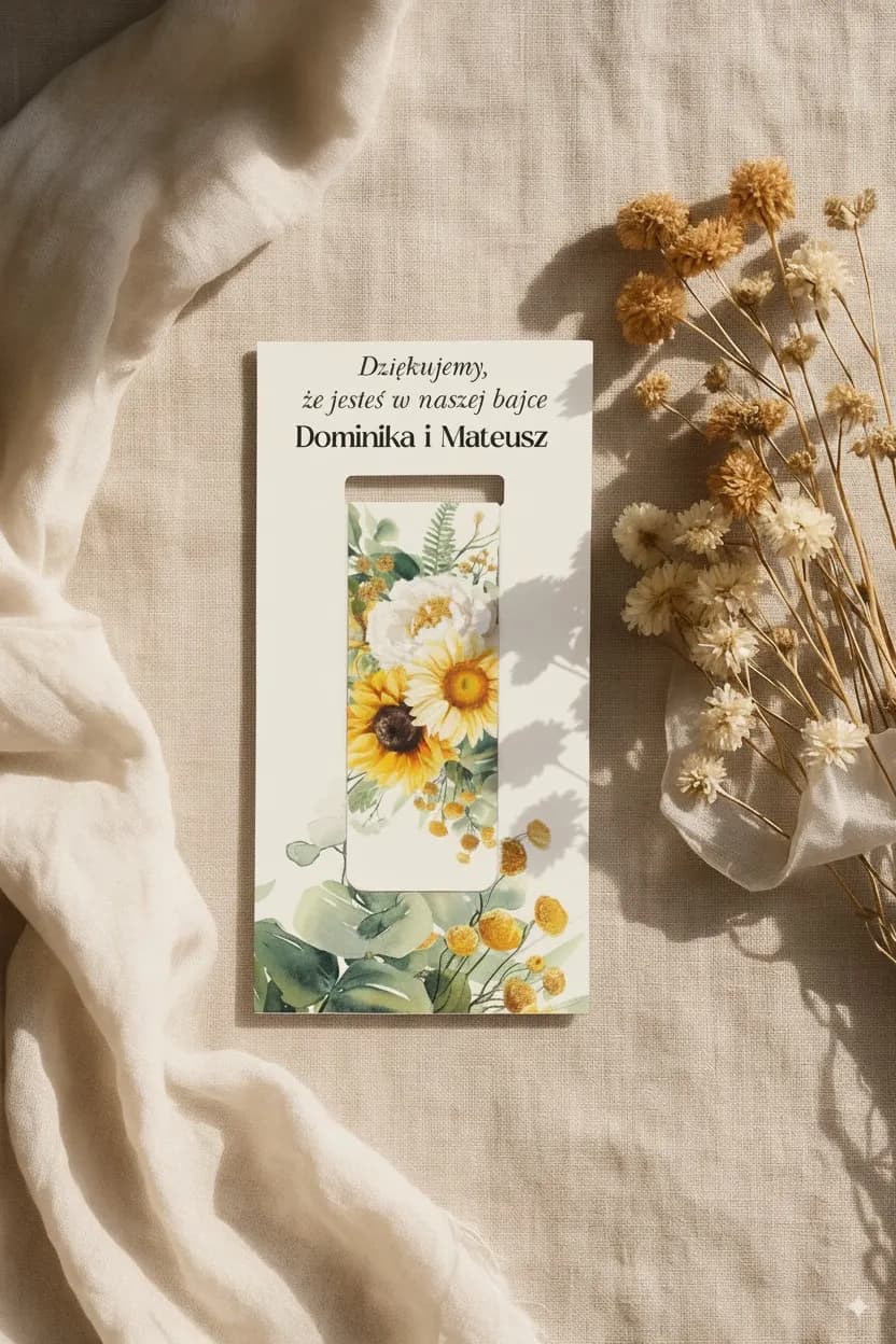 Marca-páginas personalizado con Girasol | Regalo único para invitados de boda, motivo floral | Impresión nº 5