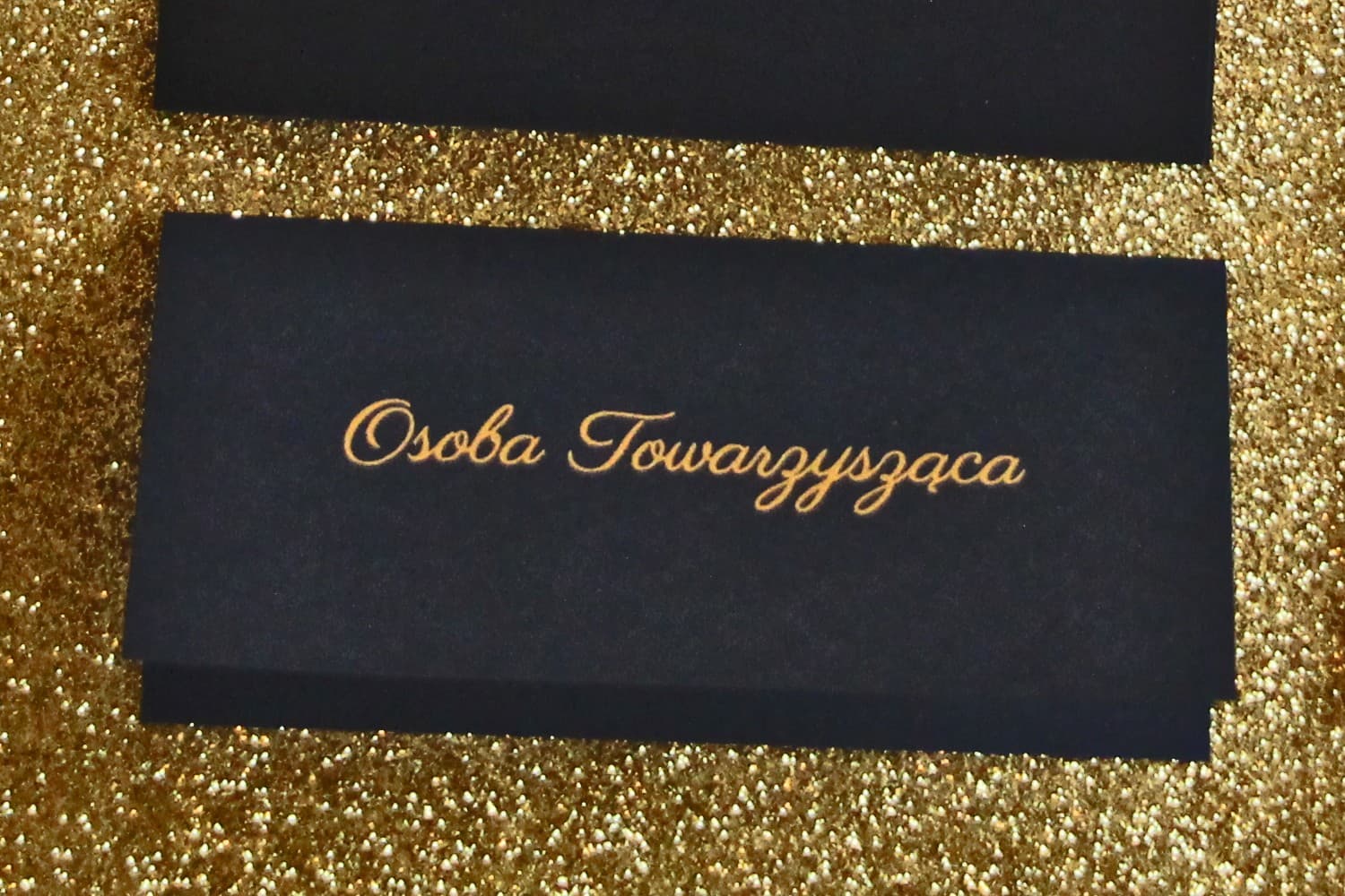 Marcasitios de boda, tarjetas para mesa de banquete con dorado en estilo Glamour - Azul Marino