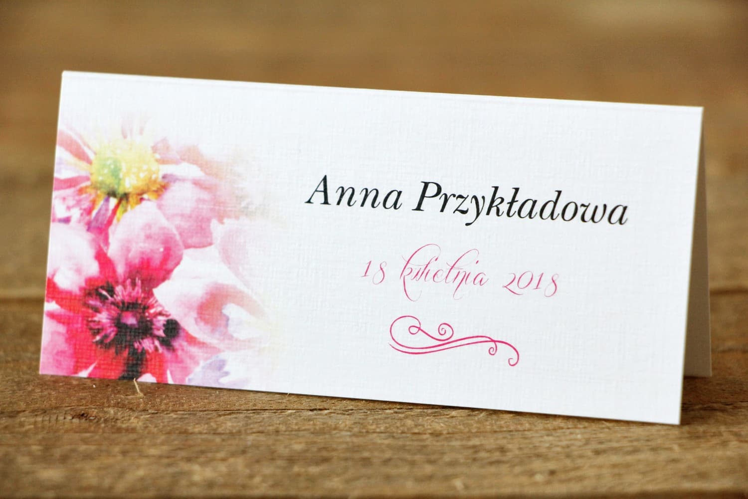 Marcasitios de Boda Flores Pintadas nº 7 – Tarjetas de Mesa de Acuarela en Tonos Rosas