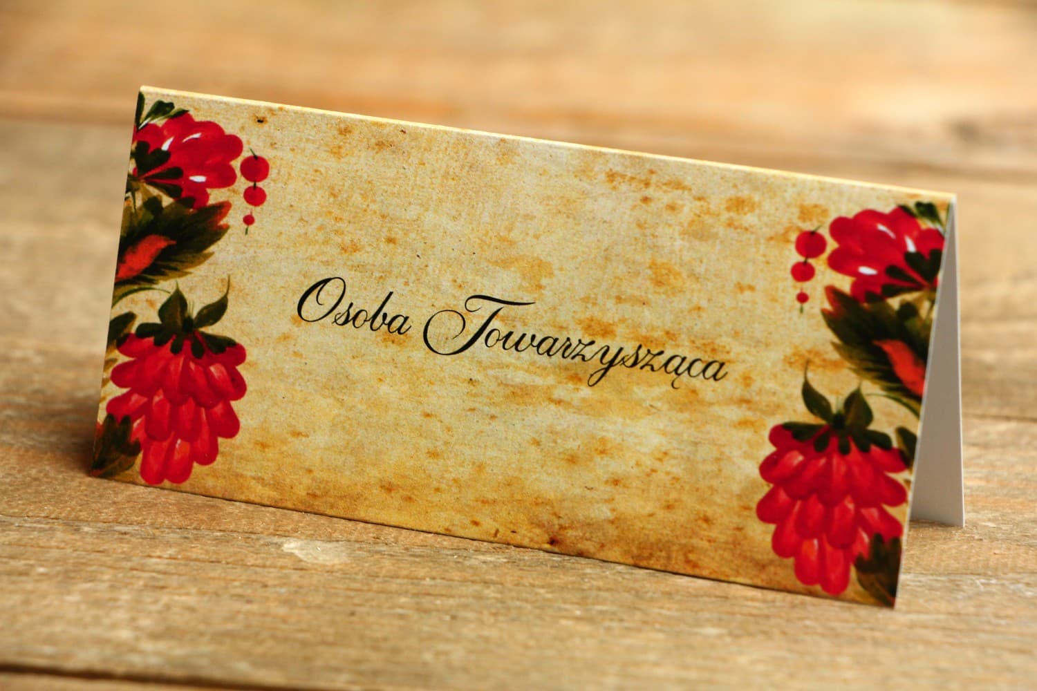 Marcasitios de Boda Folk nº 7 – Tarjetas de Mesa con Motivo de Flores de Colores