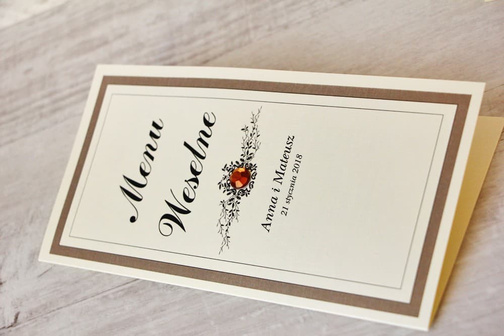 Elegante Menú de Boda con Encaje y Circonita, Carta de Platos Personalizada | Menú de Mesa Glamour | Encaje nº 4