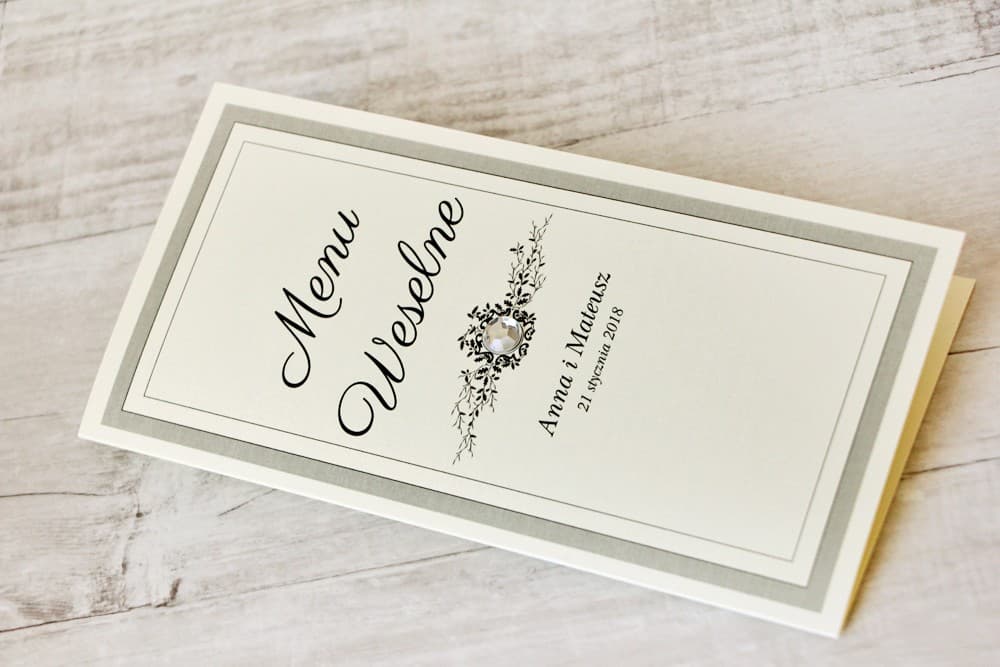 Elegante Menú de Boda con Circonita y Encaje, Carta de Platos Personalizada | Menú para Mesa de Banquete | Con Encaje n.º 7