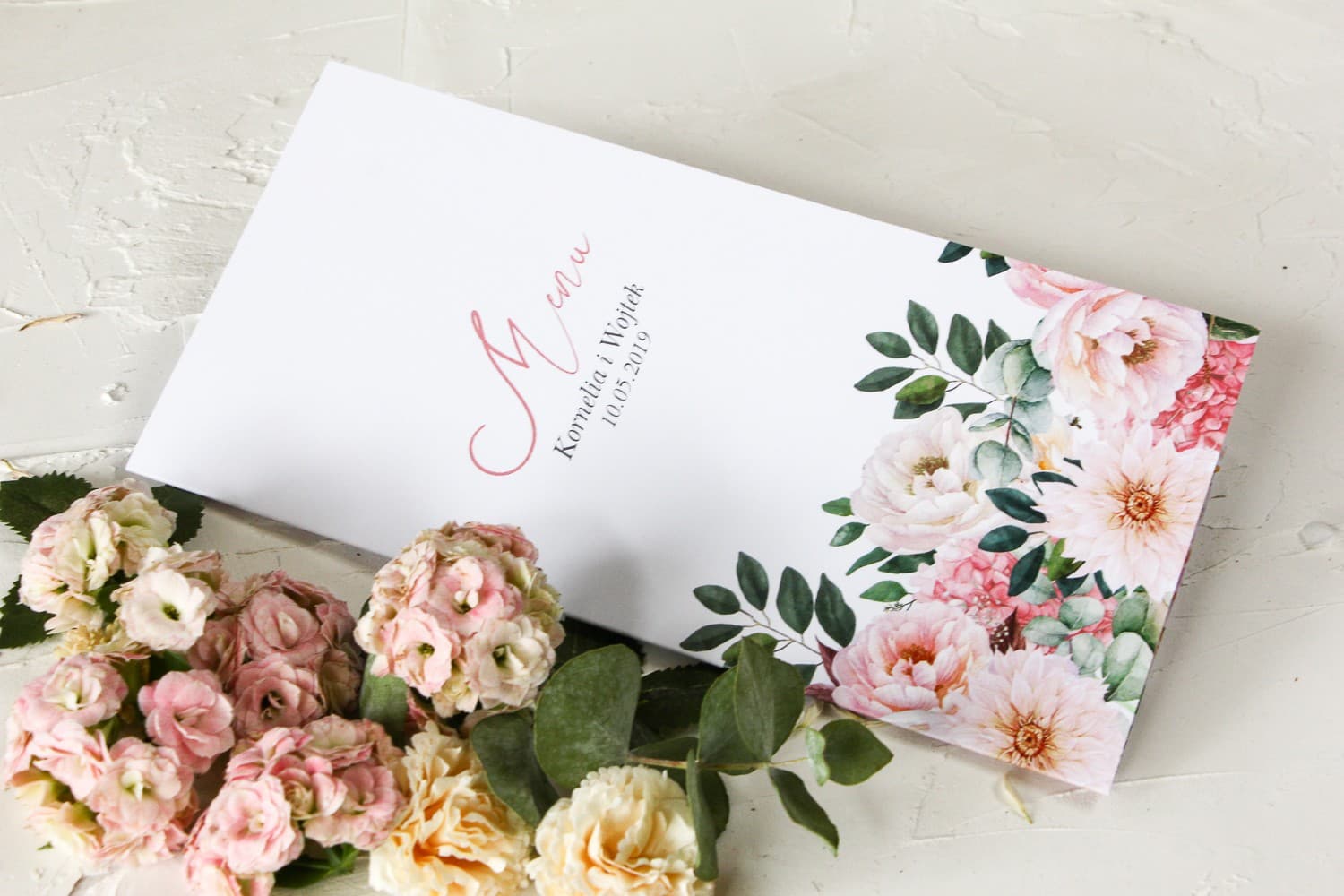 Elegante Menu Matrimoniale con Peonie | Allestimento Floreale del Tavolo | Wenis n. 6