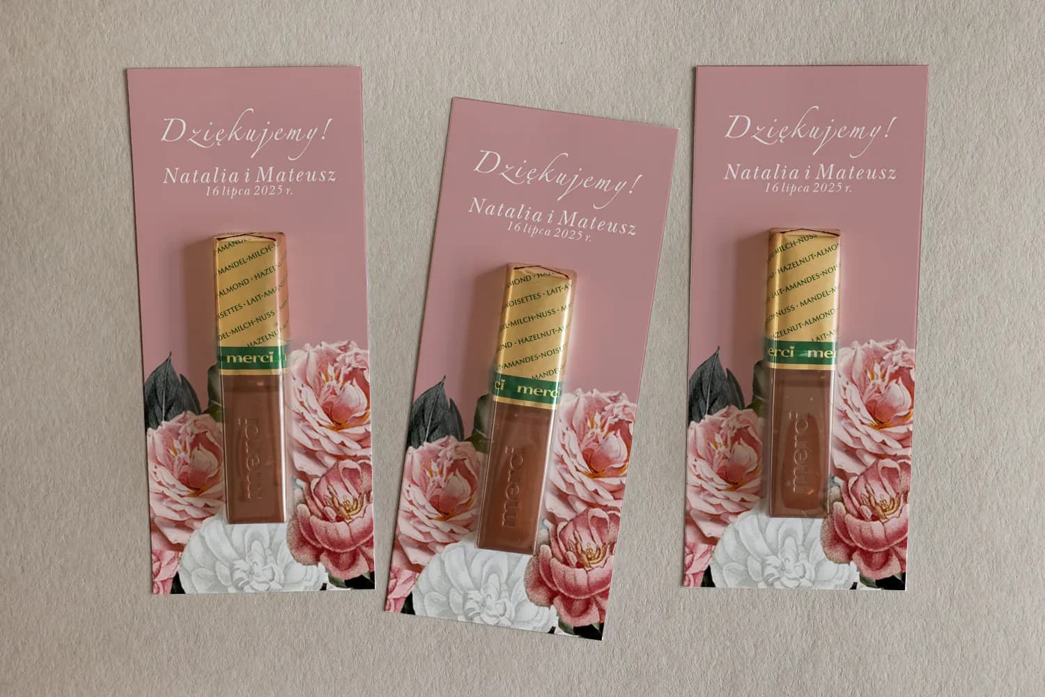 Merci Chocolate Wedding Favours Pink Flowers | Elegant Wedding Gifts | Ethereal No. 3