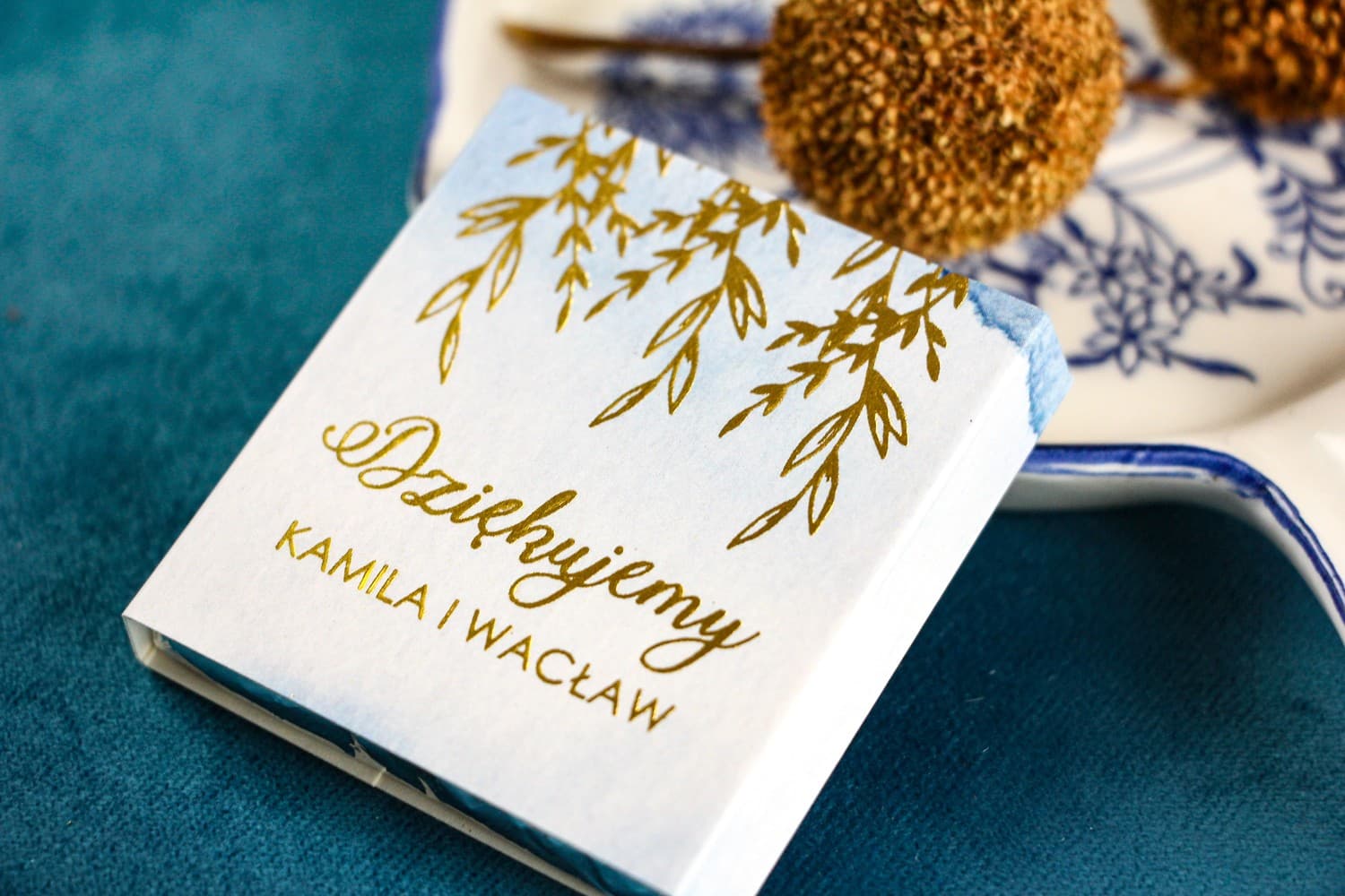 Navy Blue & Gold Foiled Wedding Chocolates | Personalized Favours | Kamira No. 3