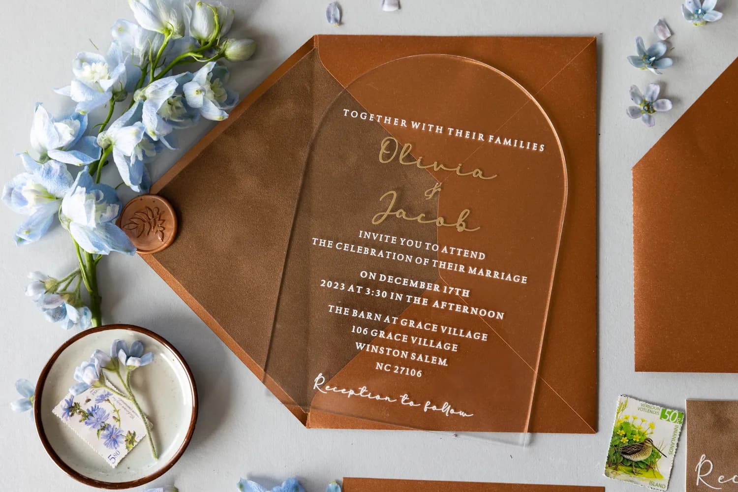 Wedding Invitation PR15 – Transparent Arch Shaped Cards