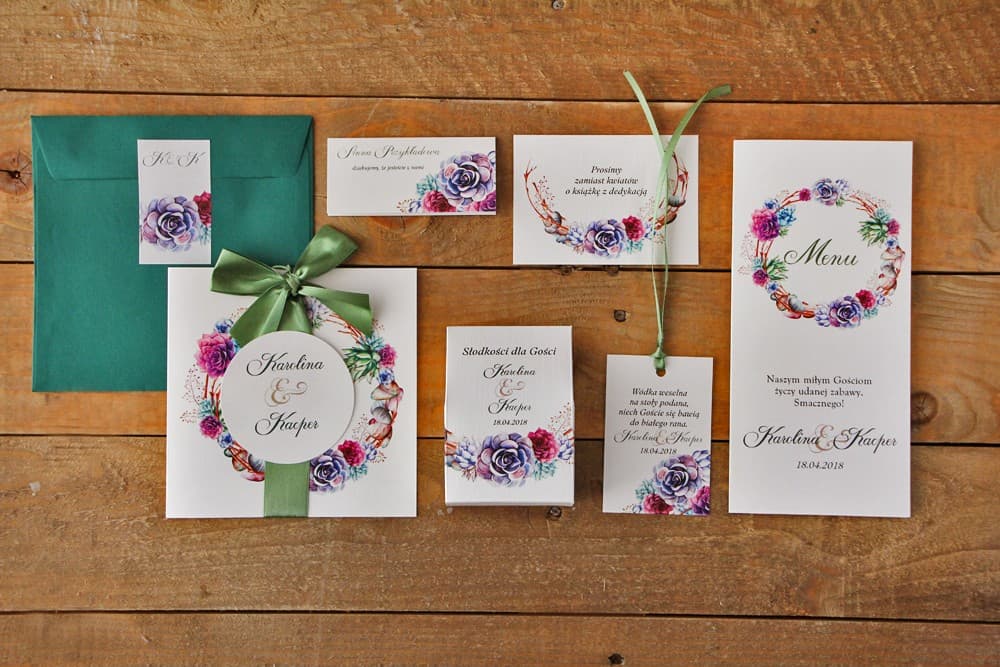 Muestras de Invitaciones de Boda Acuarela - Comprueba la Calidad | Set de Muestras de Papelería de Boda | Acuarela nº 1