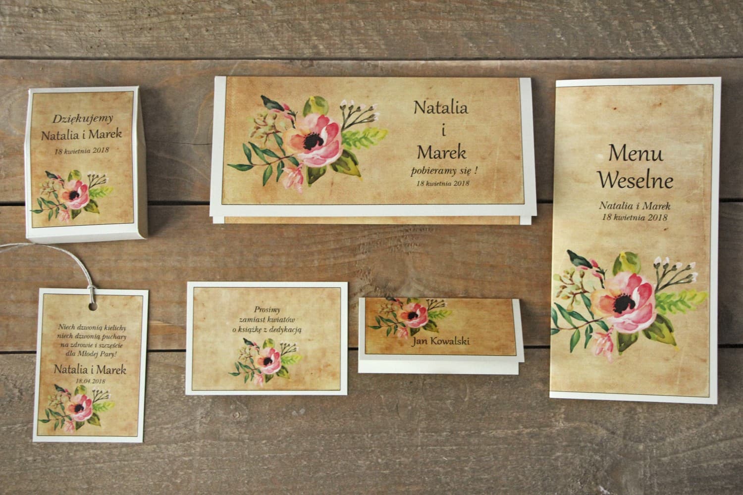 Set de Muestras de Papelería de Boda Boho | Muestras de Invitaciones de Boda Rústicas con Flores | Carmelowe nº 2