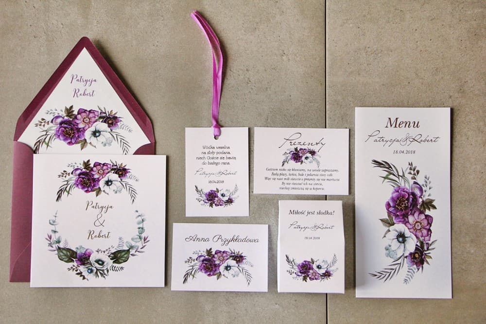 Muster-Set Hochzeitseinladungen, Qualität live erleben | Komplettes Papeterie-Set | Kollektion Cykade Nr. 1