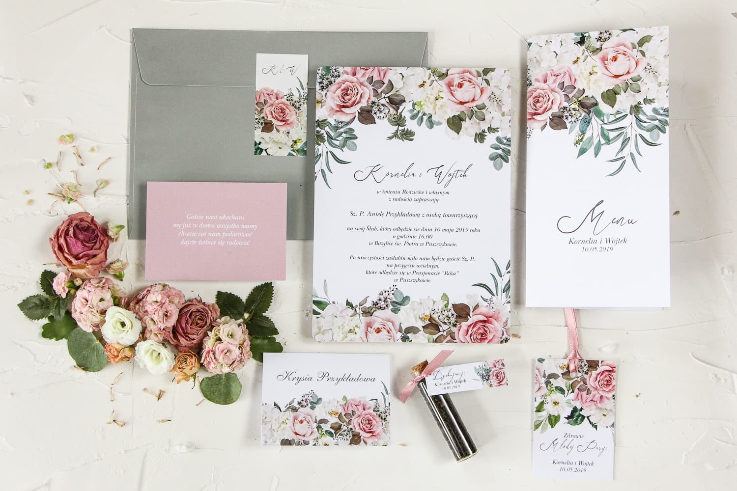 Muster-Set Hochzeitseinladungen mit Accessoires | Qualität erleben | Wenis Nr. 1