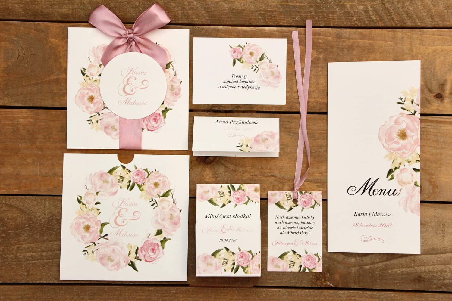 Muster-Set Hochzeitspapeterie Blumenmuster | Muster Hochzeitseinladungen | Malowane Kwiaty Nr. 12