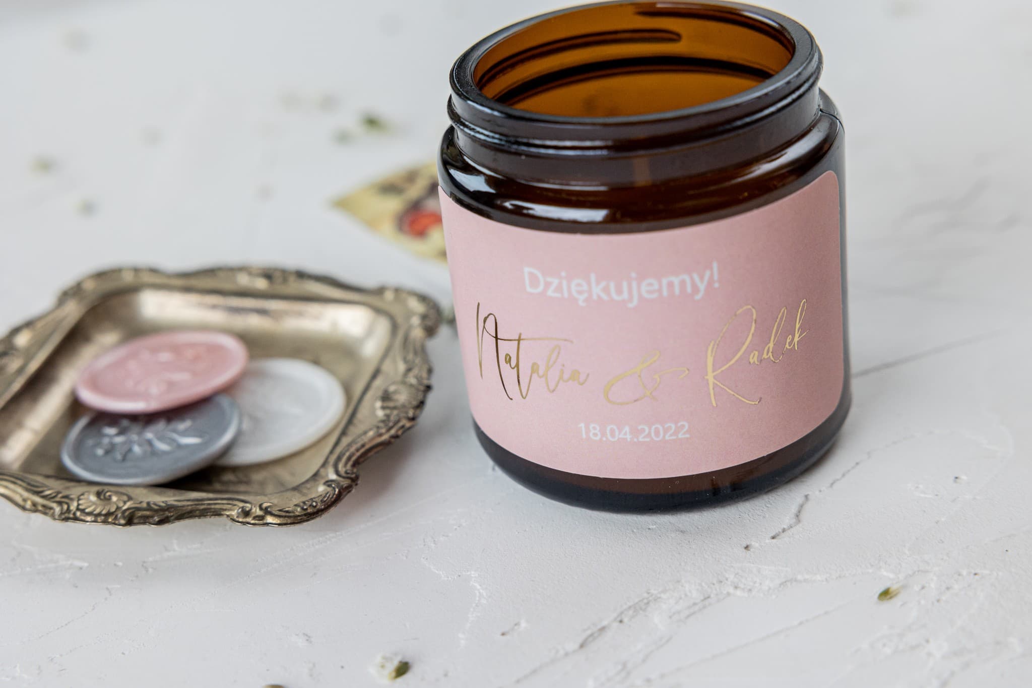 Elegant Gilded Soy Candles | Glamour Wedding Favours | Jaspis No. 3