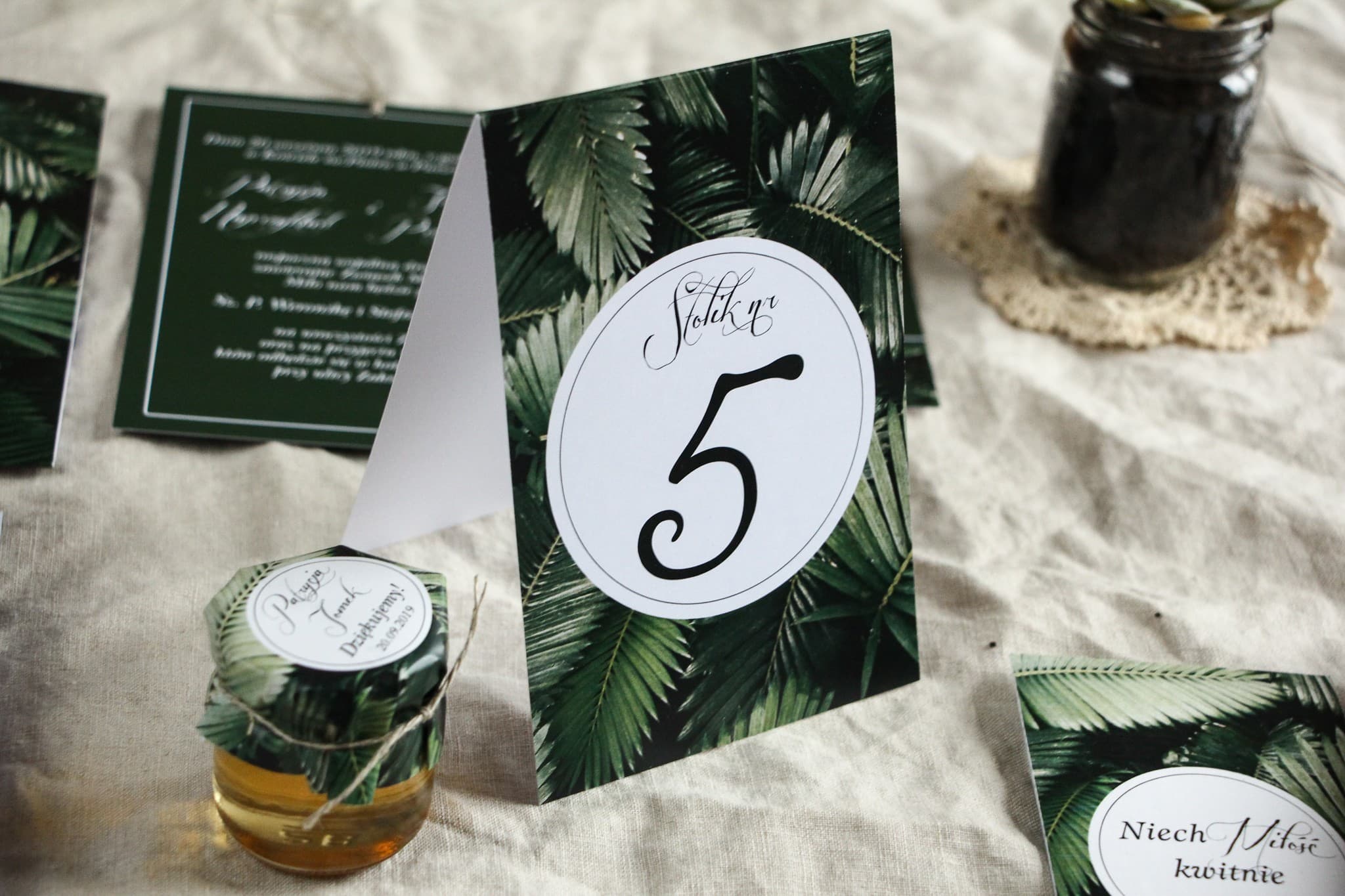 Números de Mesa de Boda Hojas de Bananero Botánicas | Números Verdes para Mesas | Botánico nº 2