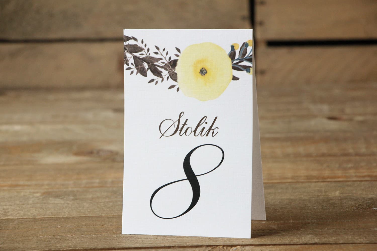 Números de mesa, mesa de boda, boda - Flores Pintadas nº 18 - Ranúnculos amarillos - accesorios de boda