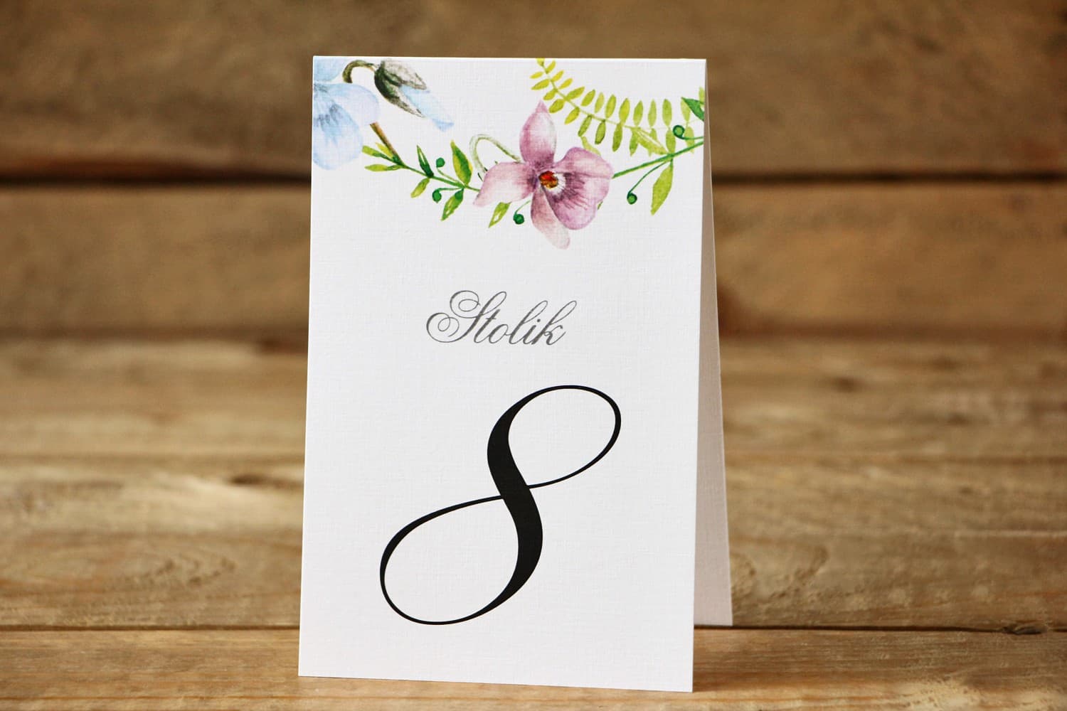 Números de mesa para boda - Delicadas flores pasteles de pensamientos