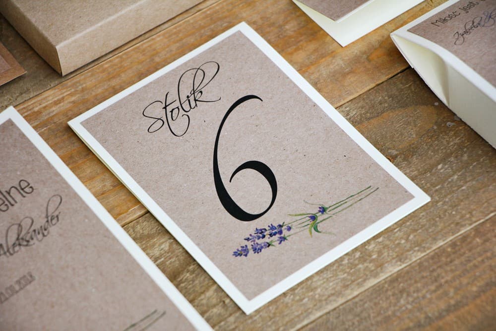 Números de mesa para banquete de boda con diseño de lavanda - Margaret n.º 1