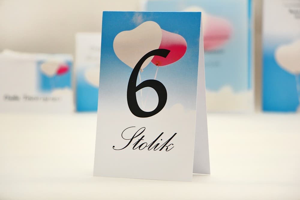 Numéros de table sur pied avec motif ballons, personnalisés | Numéros de table de mariage | Elegant n° 18