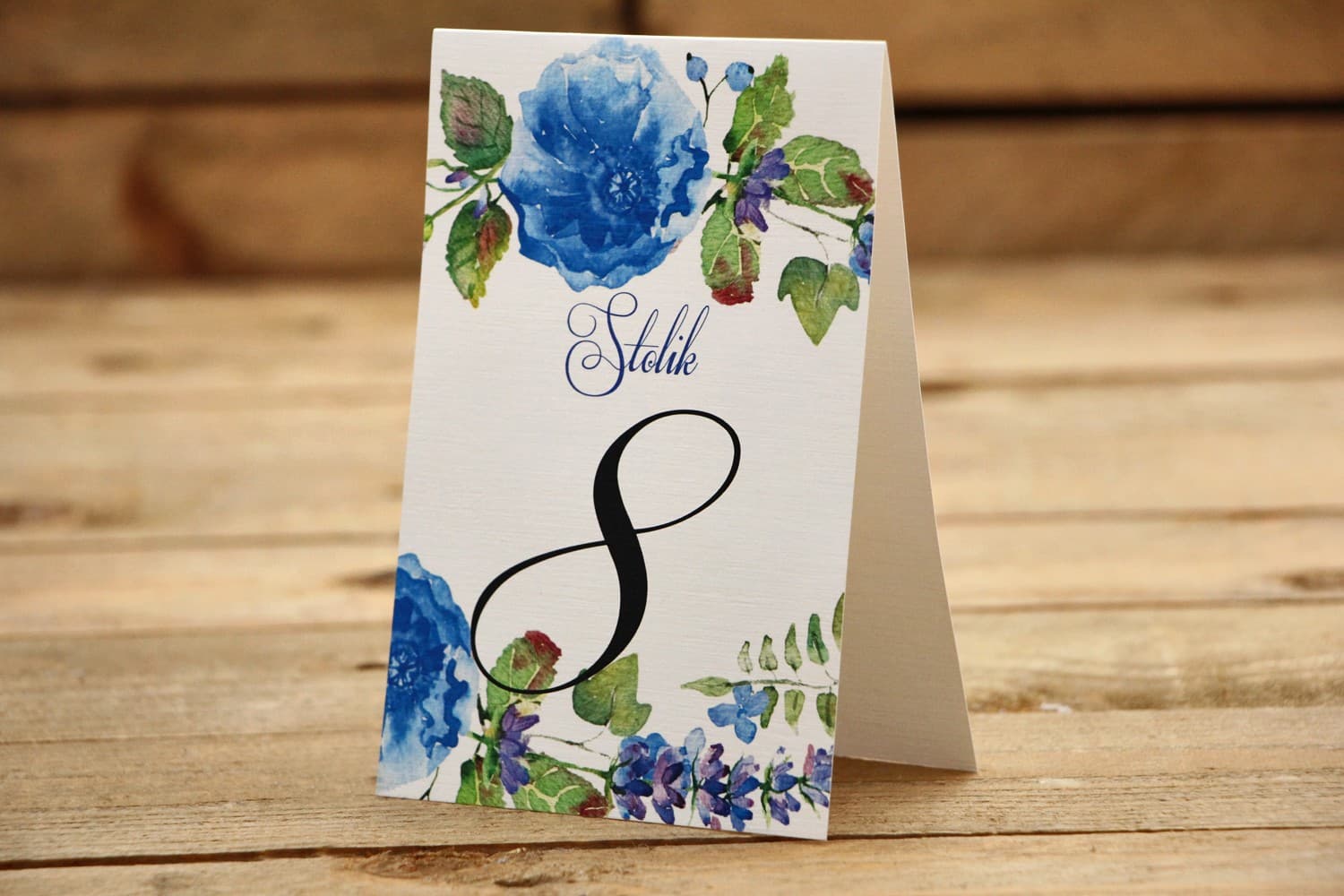 Numéros de Table Fleurs des Champs Bleuet | Marque-tables Mariage | Fleurs Peintes n° 13