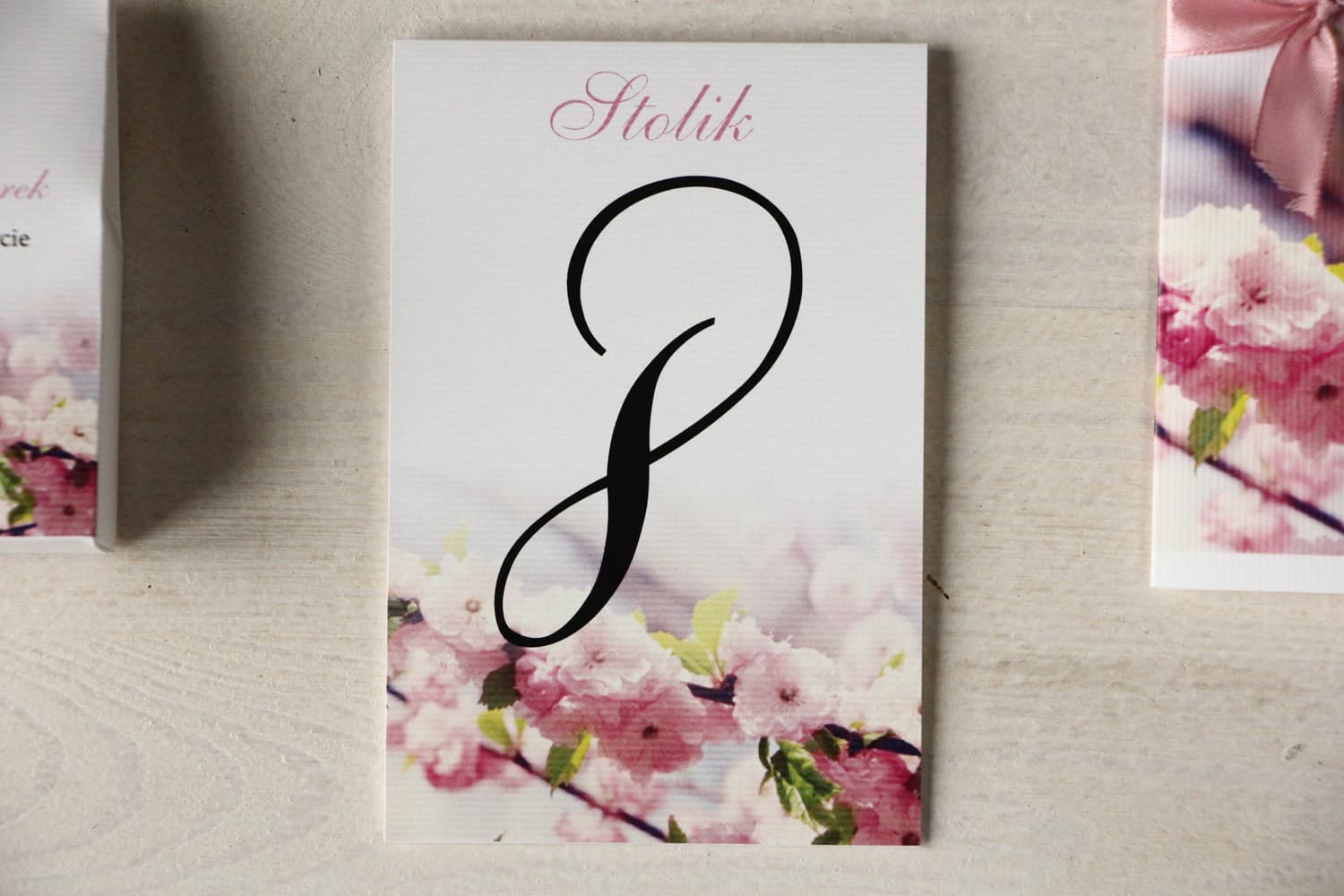 Numéros de Table Mariage Fleurs de Cerisier | Numéros de Table Autoportants Motif Botanique | Magnet n° 6