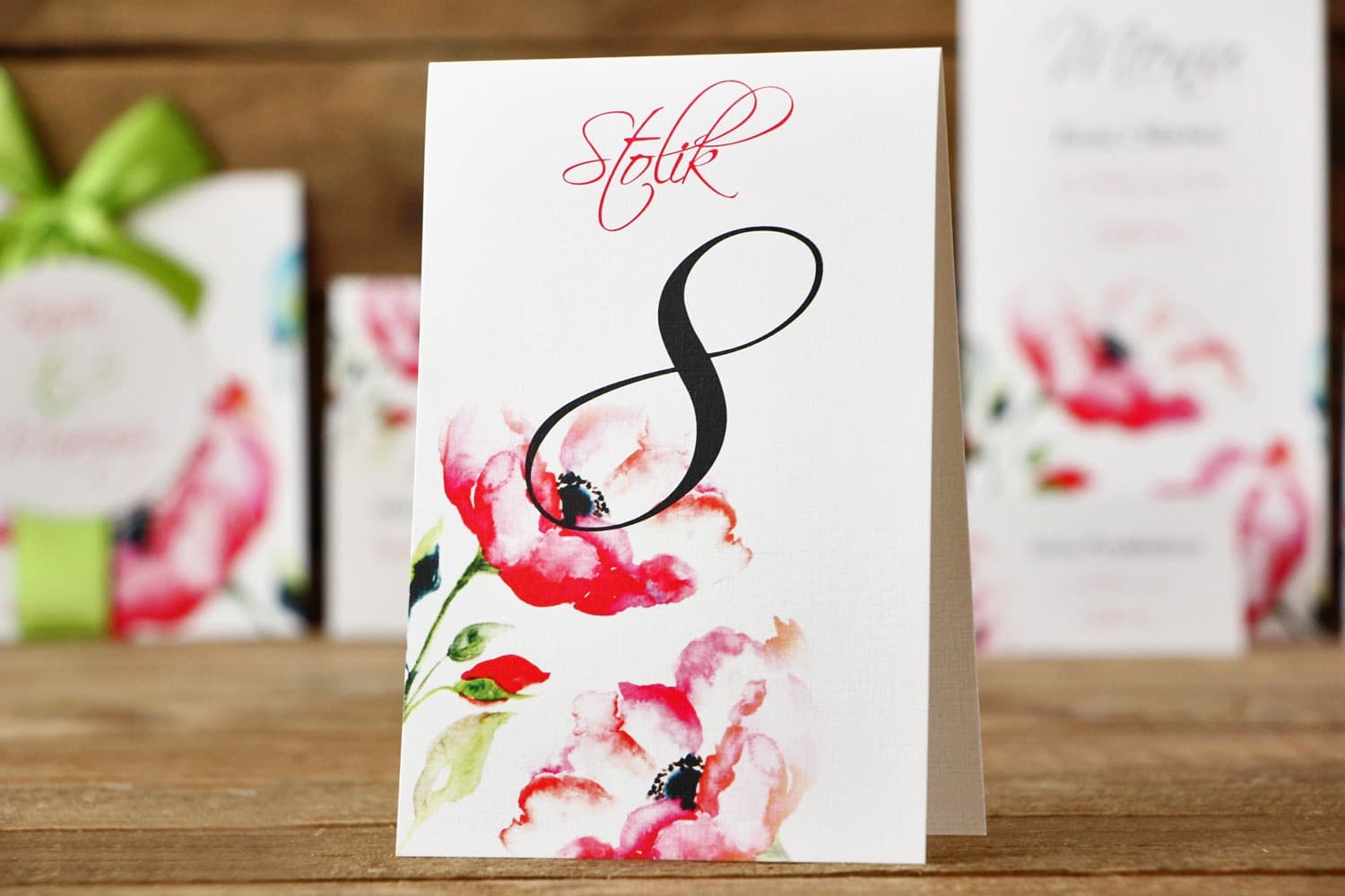 Numéros de Table Mariage Fleurs Amarante | Numérotation Élégante | Fleurs Peintes n° 6